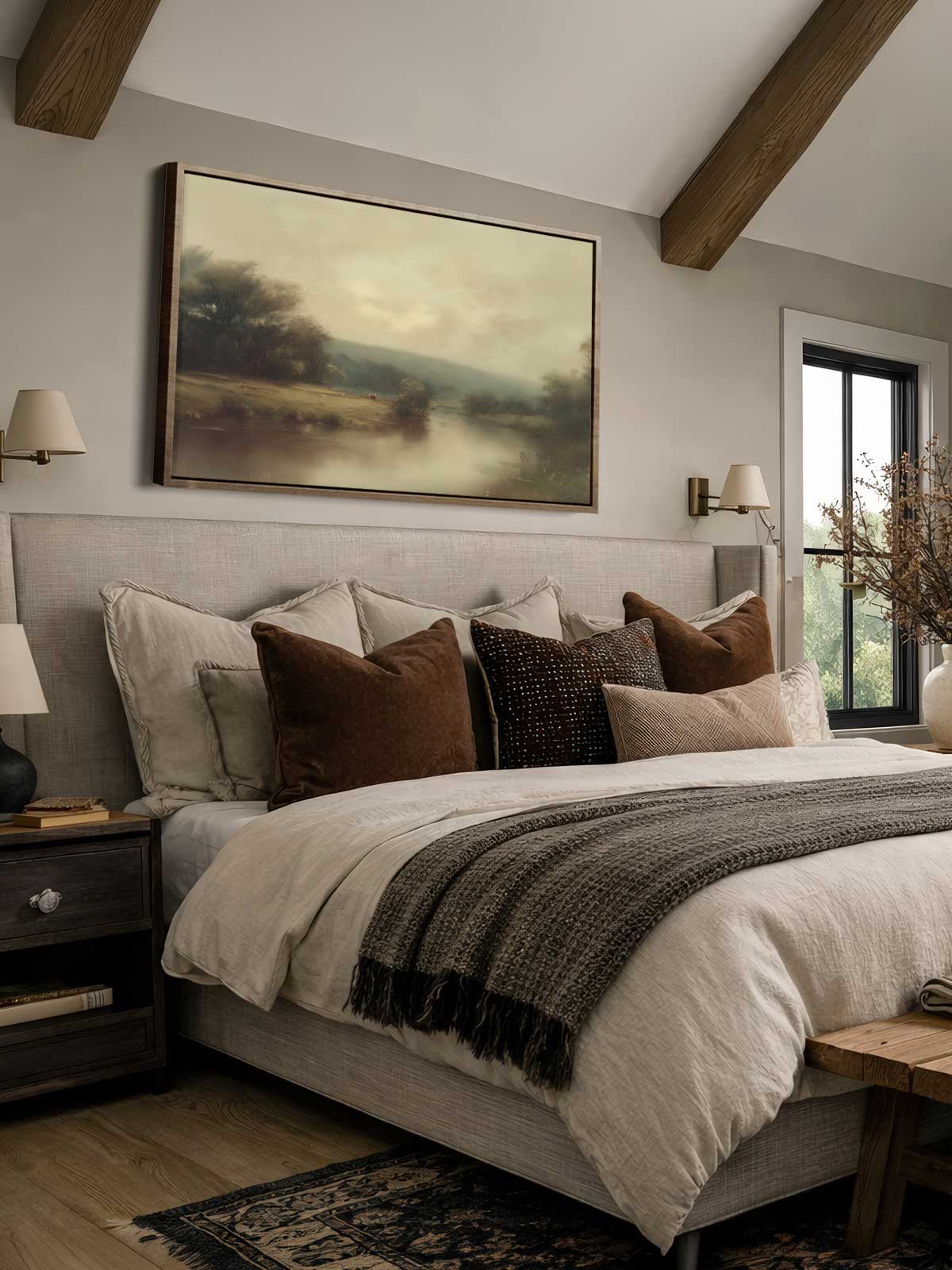 [30]-Framed-Canvas---Bedroom