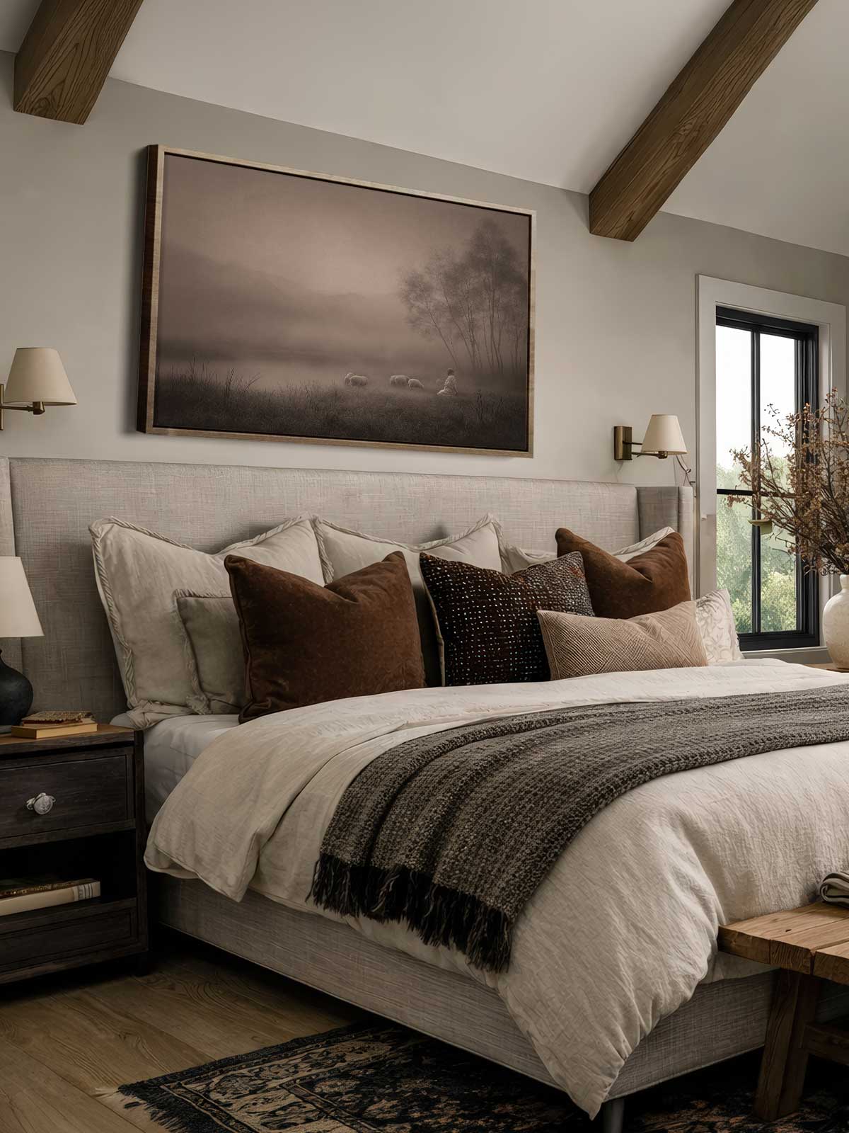 [30]-Framed-Canvas---Bedroom