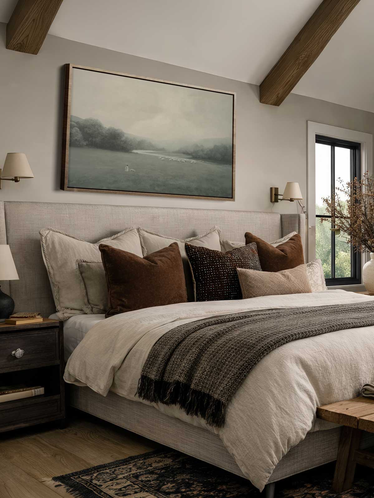[30]-Framed-Canvas---Bedroom