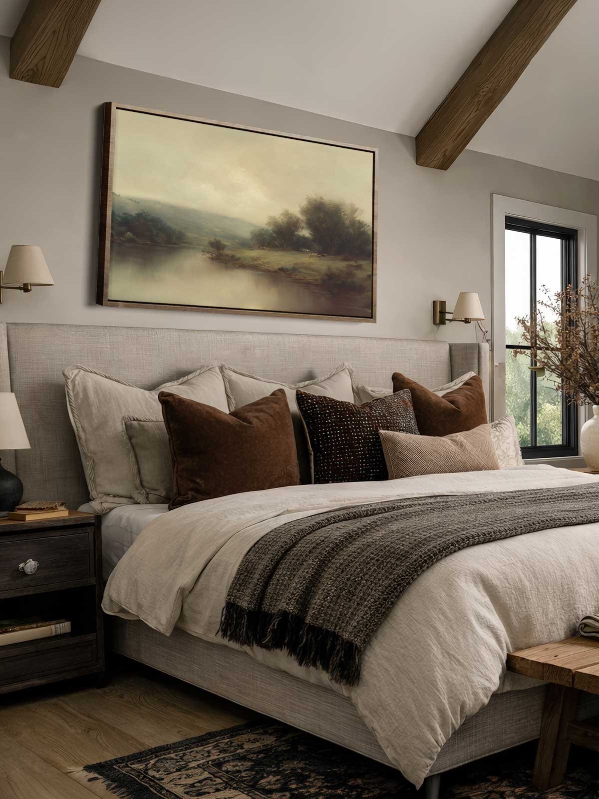 [30]-Framed-Canvas---Bedroom