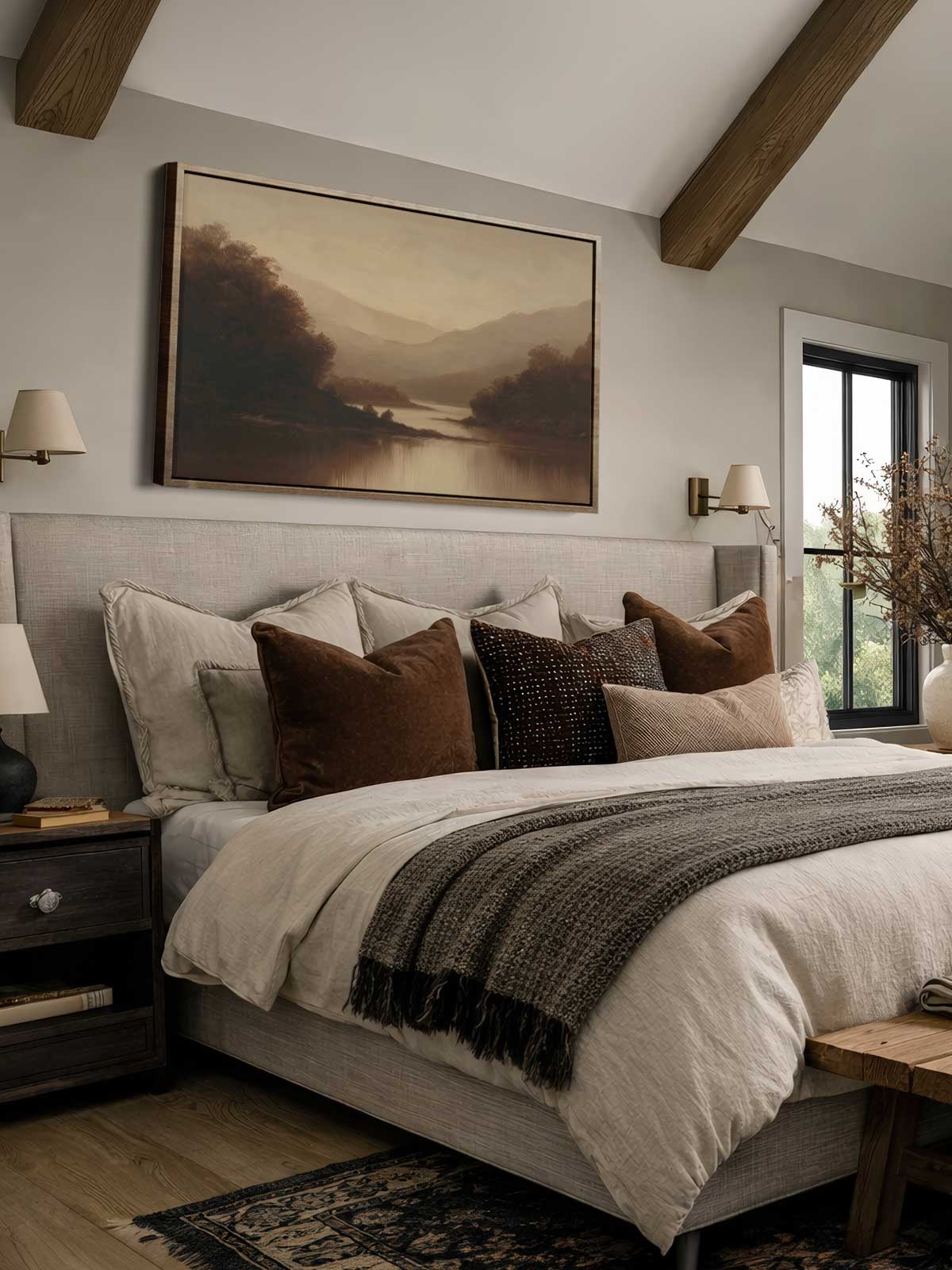 [30]-Framed-Canvas---Bedroom