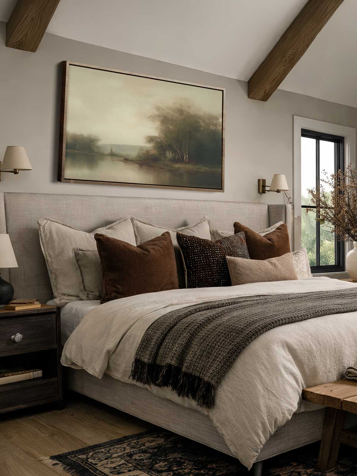 [30]-Framed-Canvas---Bedroom