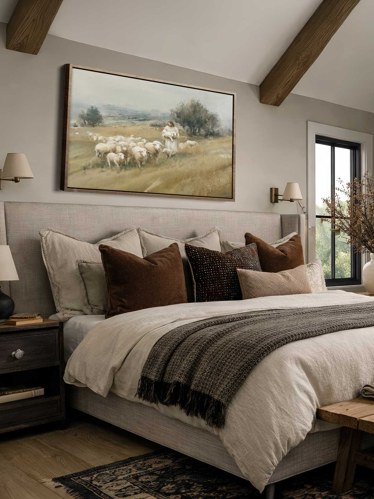 [30]-Framed-Canvas---Bedroom