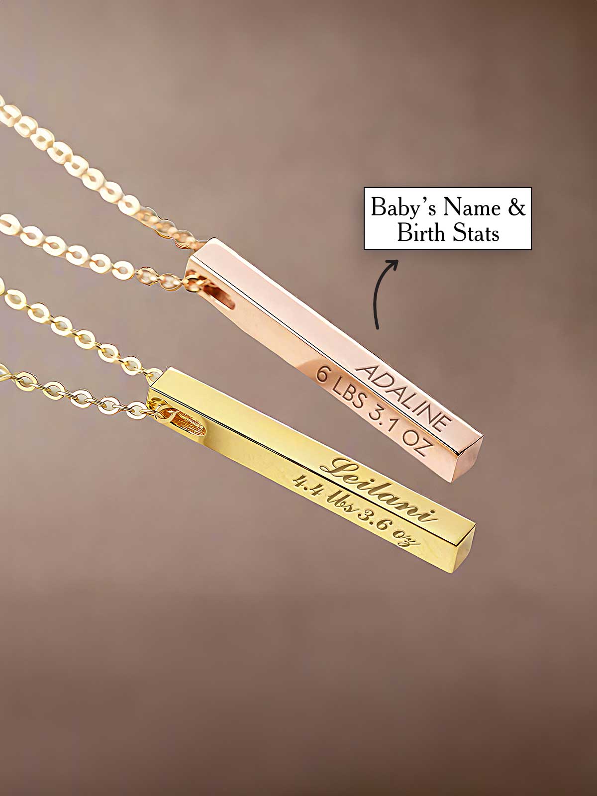 a couple of necklaces that have names on them