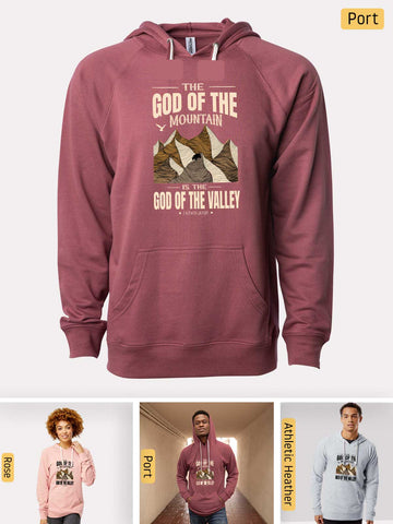 God of the Mountain - 1 Kings 20:28 - Lightweight, Unisex, Slim-Fit, Terry Loopback Hoodie