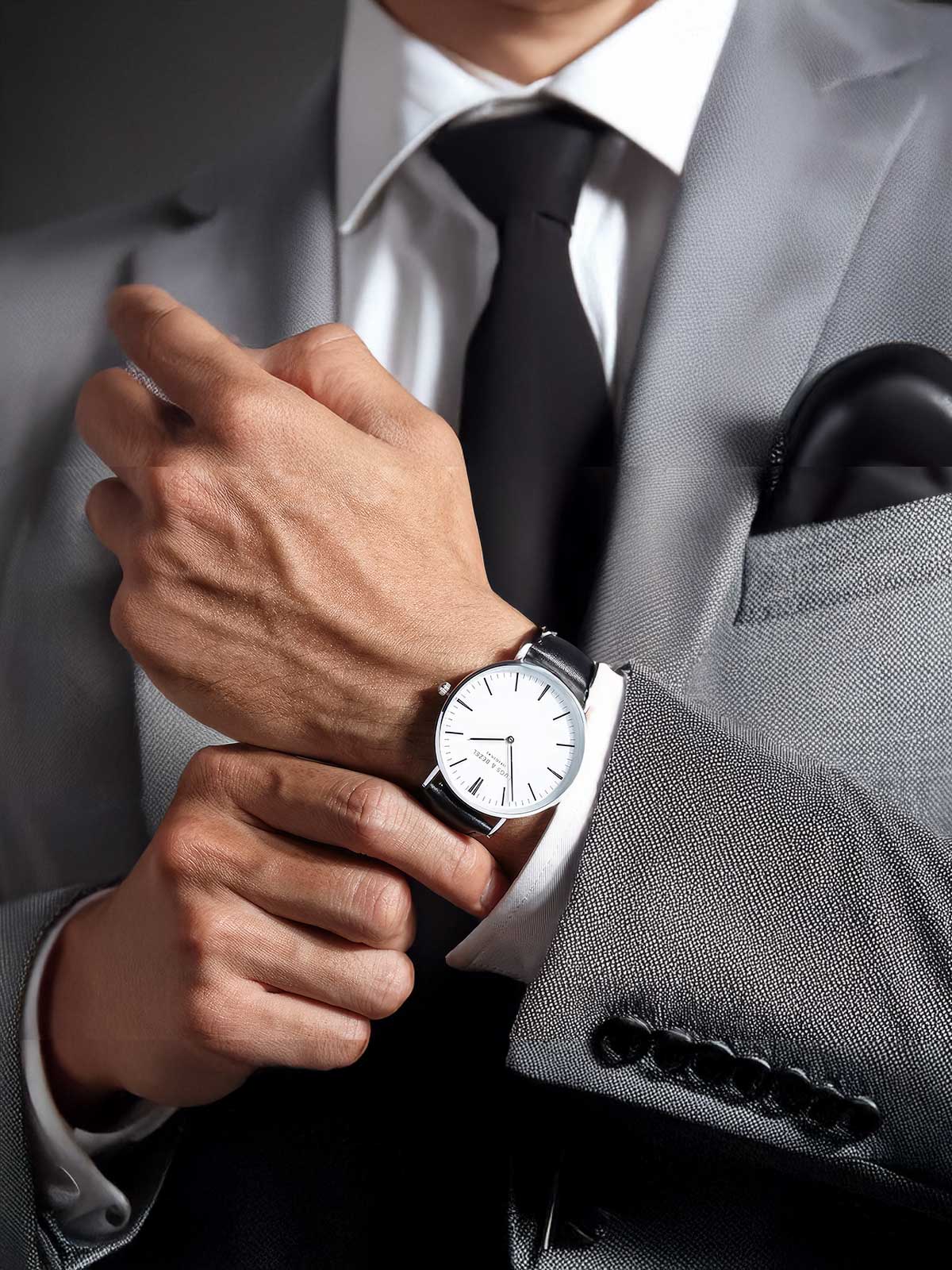 a close up of a person wearing a suit and tie