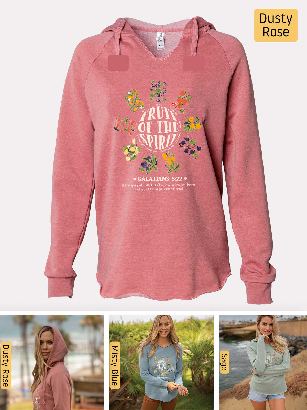 a women's hoodie sweatshirt with a photo of a woman wearing a sweatshirt