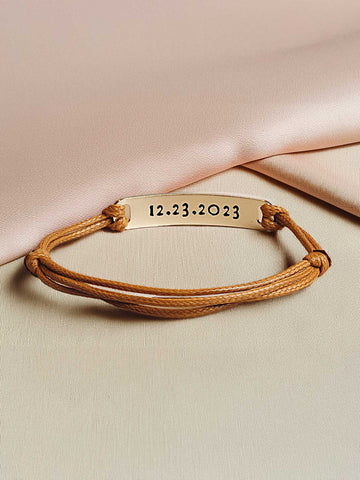 8mm Baptism Leather Bar Bracelet – Custom Baptism Engraving