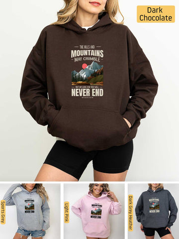 Mountains may Crumble, My Love Endures Forever - Isaiah 54:10 - Medium-heavyweight, Unisex Hoodie