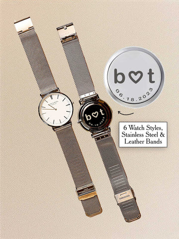 Couples Men's Watch - Initials & Date Engraved