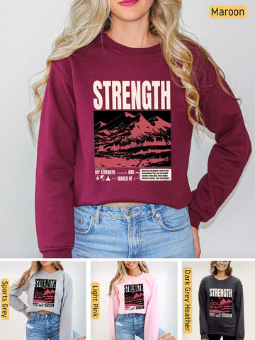 Strength, I Lift My Eyes to the Mountains - Psalm 121: 1-2 - Medium-heavyweight, Unisex Sweatshirt