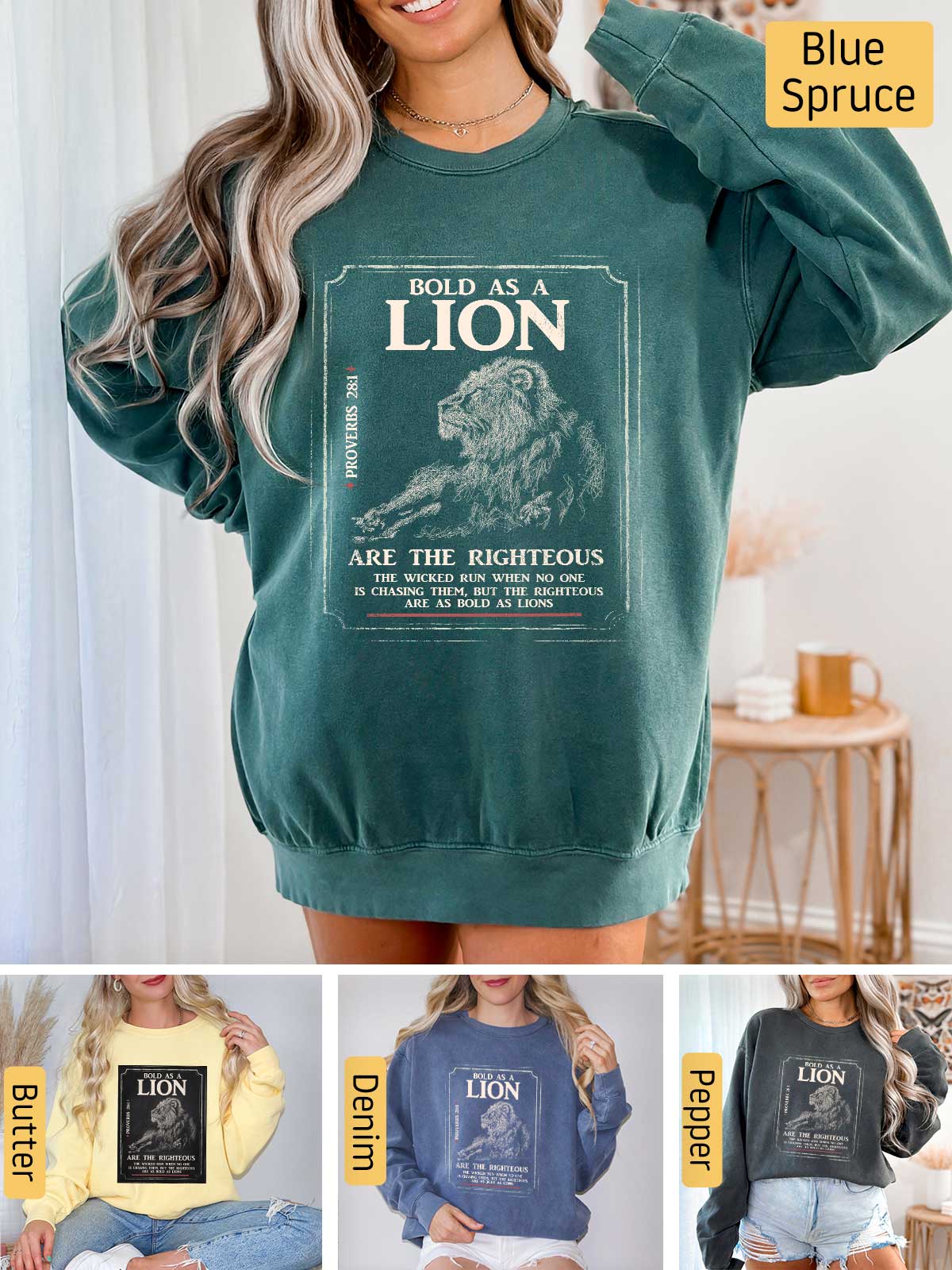 a woman wearing a lion sweatshirt and shorts