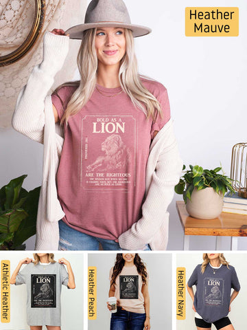 Bold as a Lion - Proverbs 28:1 - Lightweight, Unisex T-Shirt