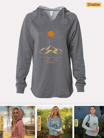 Made to Worship - Psalm 148:3 - Lightweight, Cali Wave-washed Women's Hooded Sweatshirt