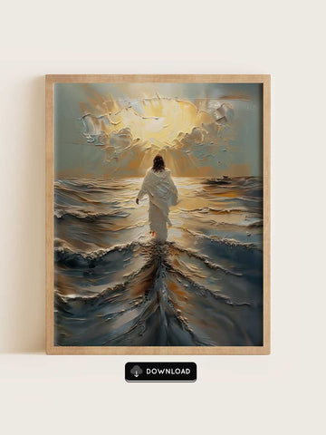 Jesus Walks on Water – Impasto Waves