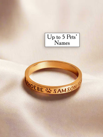 1-5 Pet Names Ring - Custom Engraved Ring with Pet Names