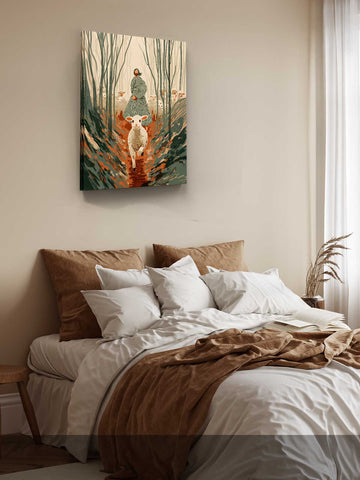 Lost Sheep Illustration – Orange & Green