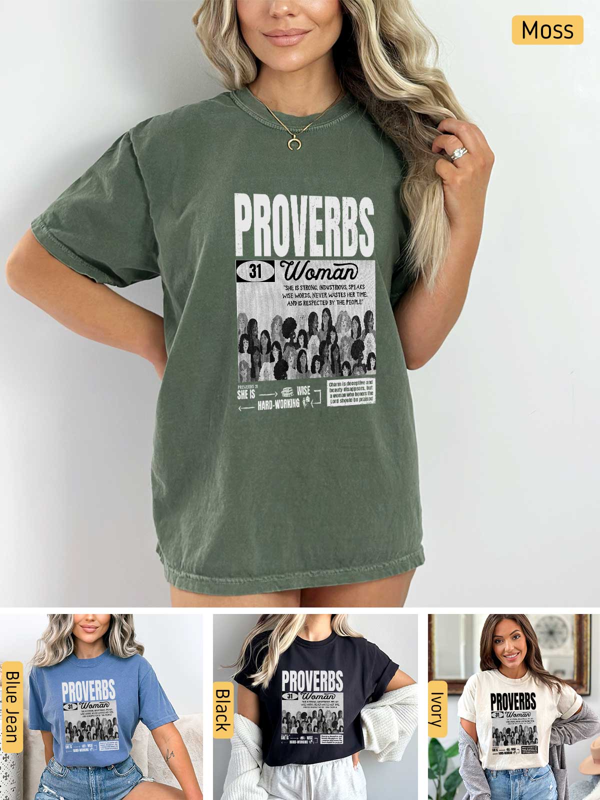 a woman wearing a t - shirt with the words provers on it