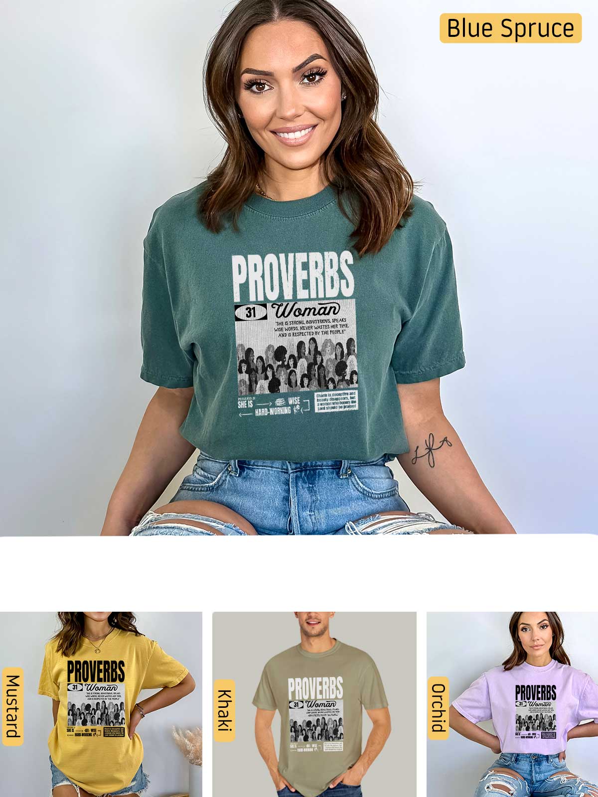 a woman wearing a t - shirt with the words provers on it