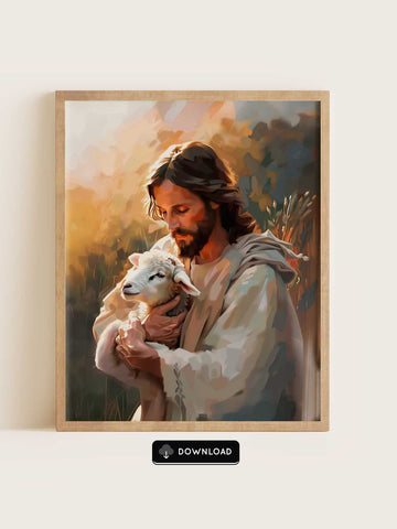 The Good Shepherd – With Lamb Closeup