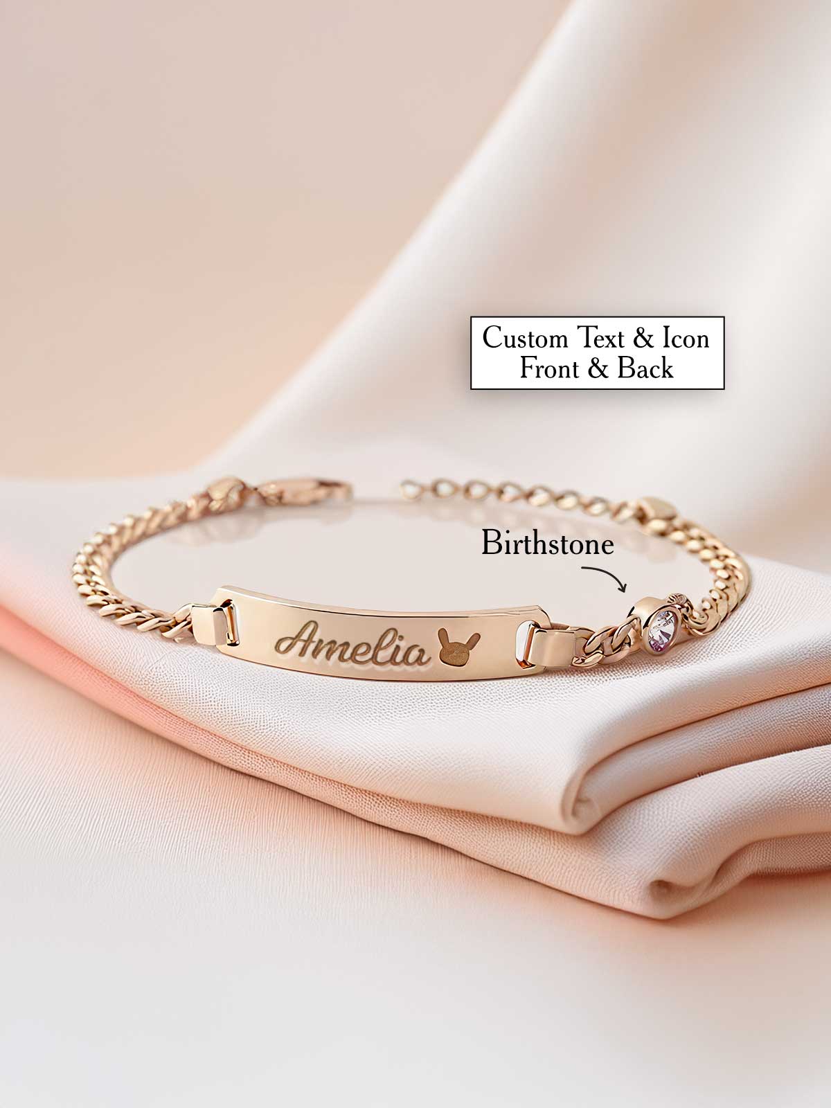 a personalized bracelet with a name on it