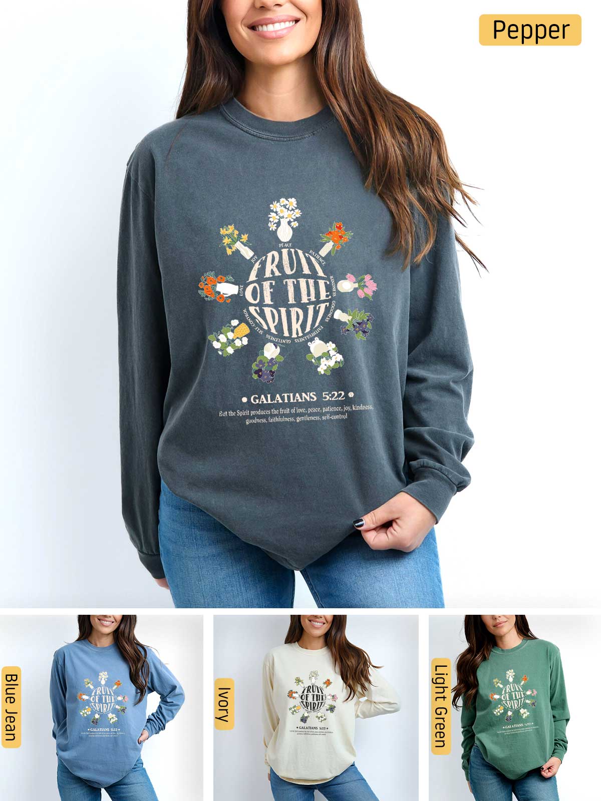 a woman wearing a sweatshirt with the words run of the spirit on it