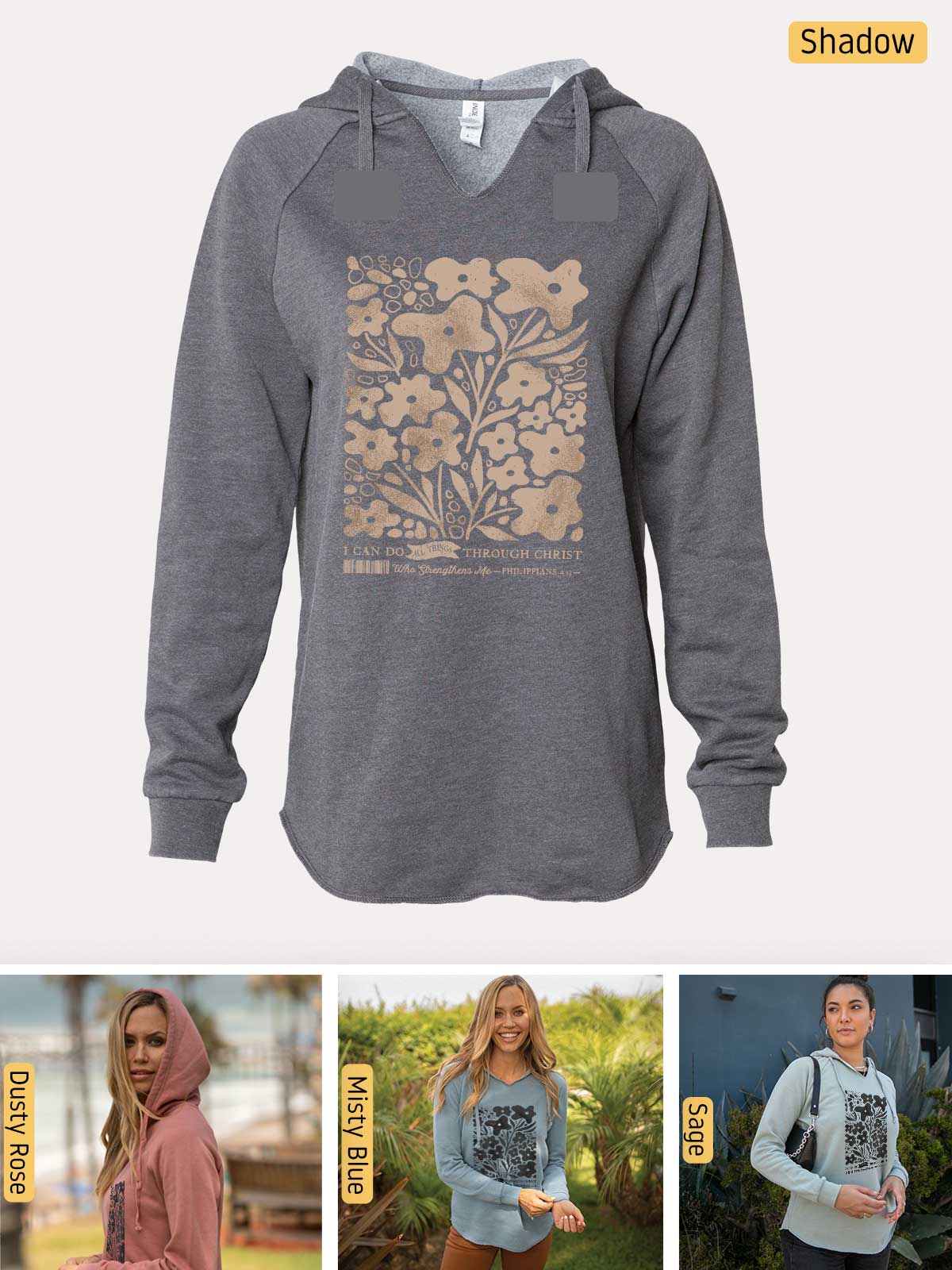 a women's hoodie with a picture of a tree on it