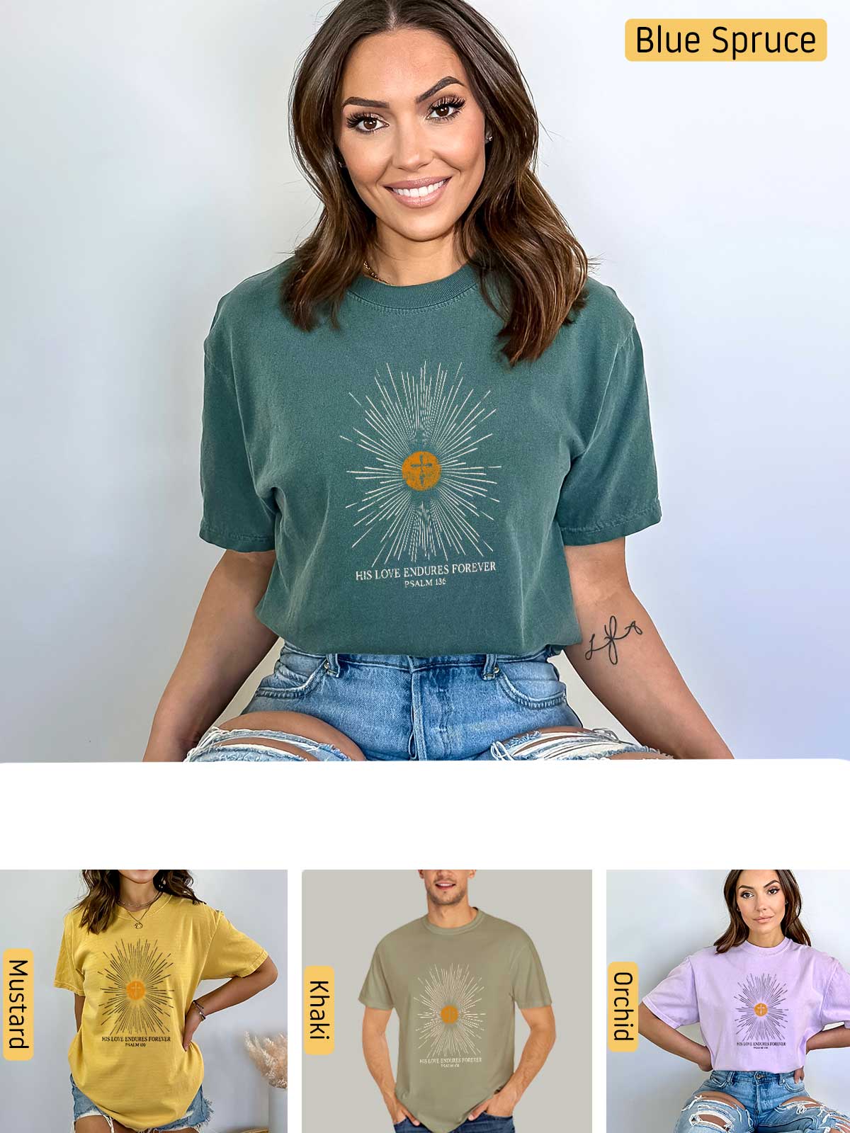 a woman wearing a t - shirt with a flower on it