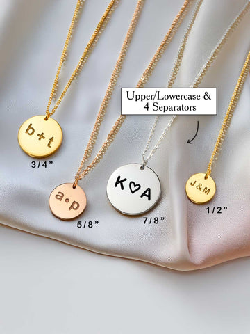 Couples Initial Disc Necklace