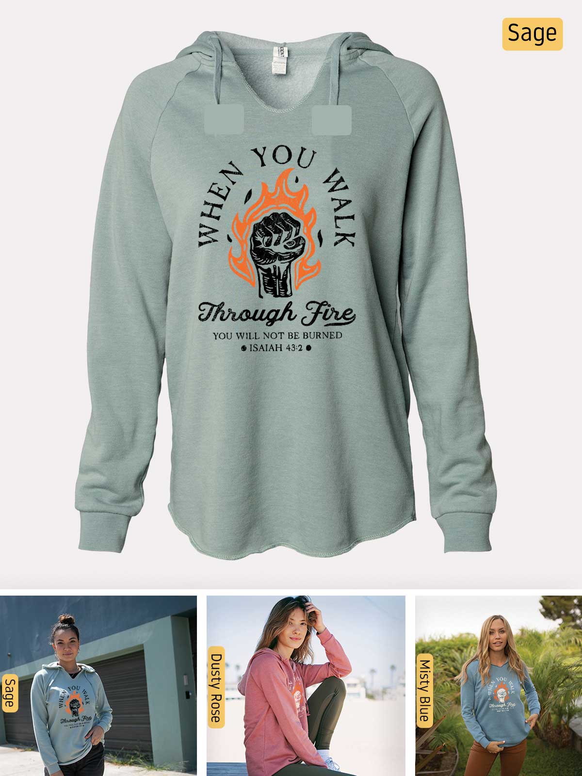 a women's sweatshirt with a picture of a woman sitting on a bench