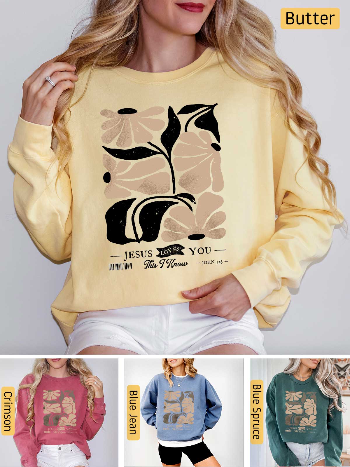 a woman wearing a sweatshirt with a horse on it