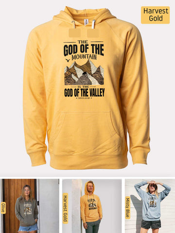 God of the Mountain - 1 Kings 20:28 - Lightweight, Unisex, Slim-Fit, Terry Loopback Hoodie