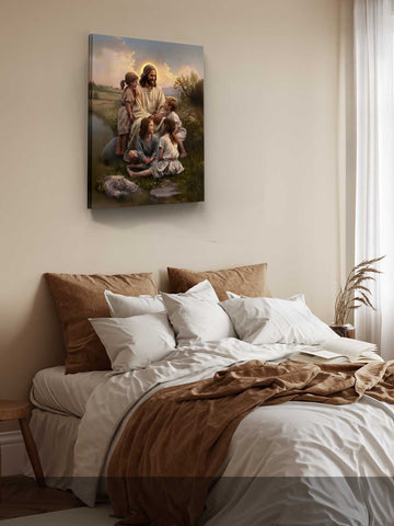 Jesus Teaching Children by the Stream