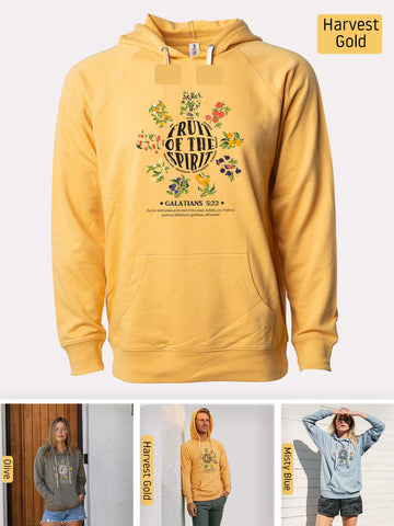 Fruits of the Spirit - Galatians 5:22-23 - Lightweight, Unisex, Slim-Fit, Terry Loopback Hoodie