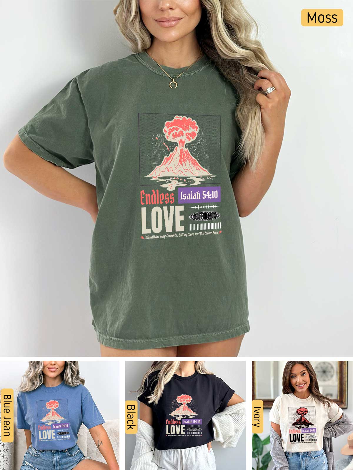 a woman wearing a t - shirt with the words love on it