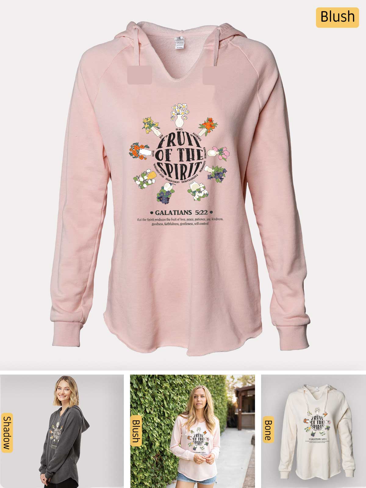 a women's hoodie with a picture of a woman's shirt and