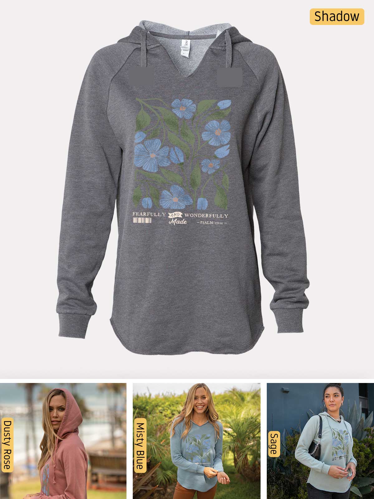 a women's sweatshirt with a picture of flowers on it