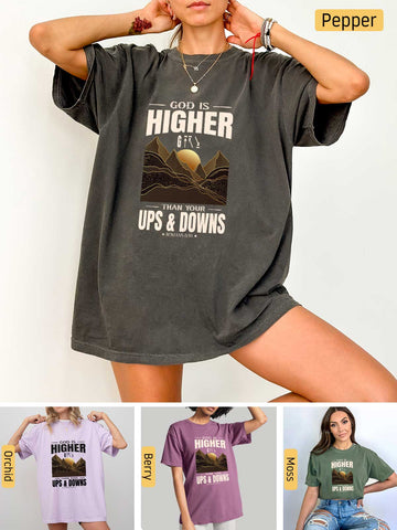 God is Higher - Romans 8:38-39 - Medium-weight, Unisex T-Shirt