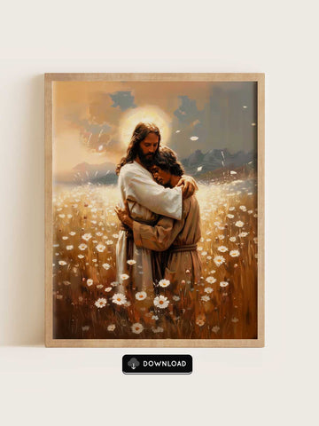 Jesus & Young Man – Guiding Embrace