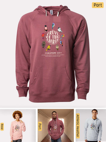 Fruits of the Spirit - Galatians 5:22-23 - Lightweight, Unisex, Slim-Fit, Terry Loopback Hoodie