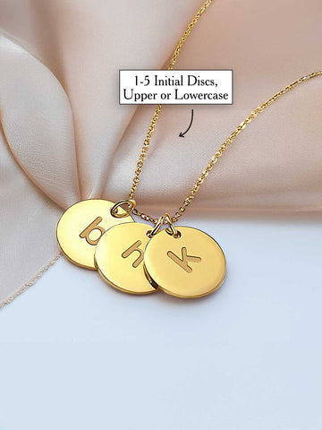 1-5 Discs (19mm) Initial Necklace - Ideal for Moms or Grandmoms