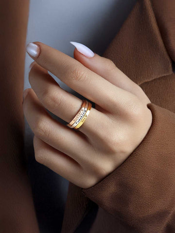 Dainty Stackable Pet Ring - 1.5mm Band With 2.5mm Center