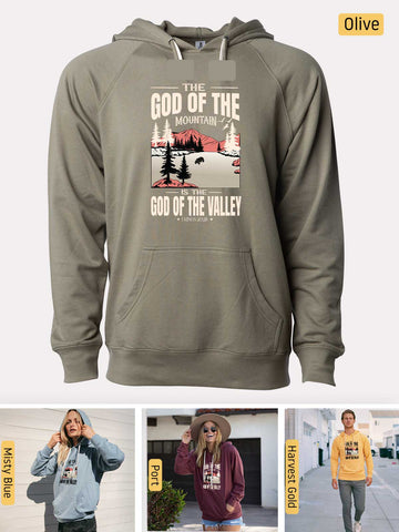 God of the Mountain - 1 Kings 20:28 - Lightweight, Unisex, Slim-Fit, Terry Loopback Hoodie