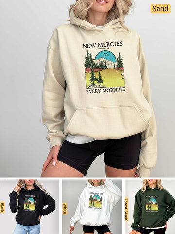 His Mercies are New Every Morning - Lamentations 3:22-23 - Medium-heavyweight, Unisex Hoodie