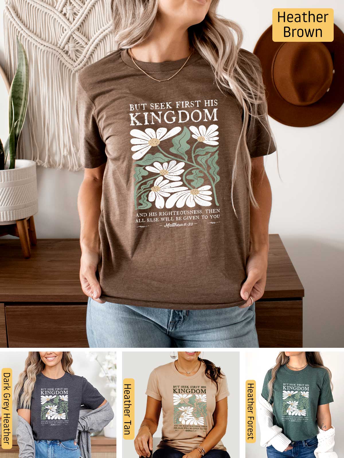 a woman wearing a t - shirt with the words kingdom printed on it