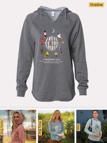 Fruits of the Spirit - Galatians 5:22-23 - Lightweight, Cali Wave-washed Women's Hooded Sweatshirt