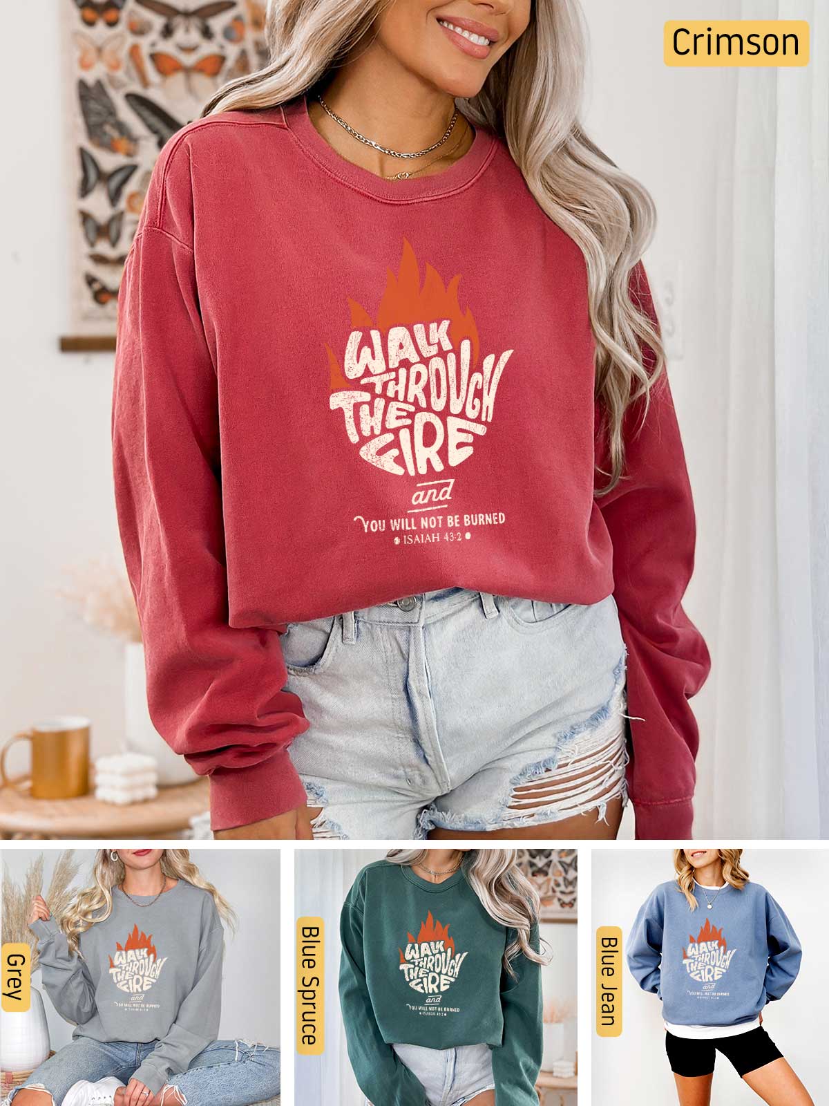 a collage of photos of a woman wearing a sweatshirt and shorts