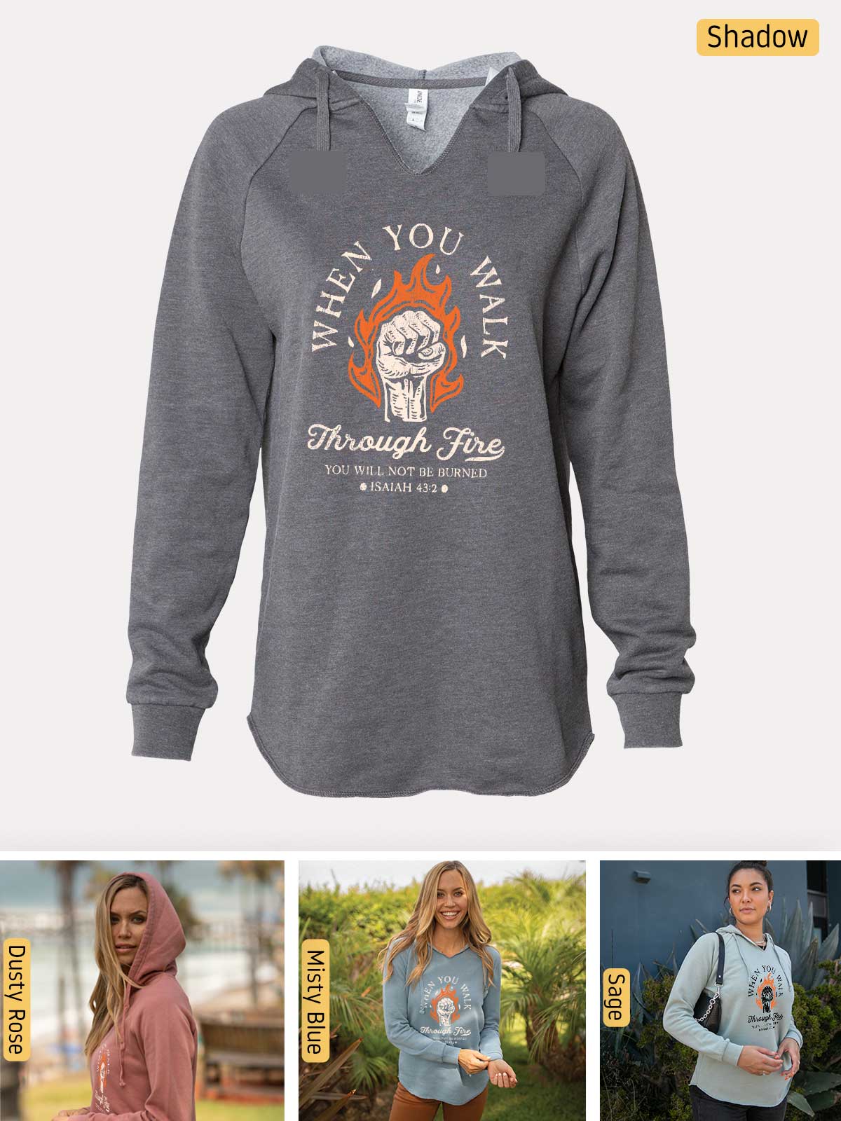 a women's sweatshirt with a picture of a woman wearing a hoodie