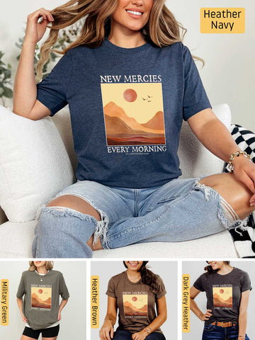 His Mercies are New Every Morning - Lamentations 3:22-23 - Lightweight, Unisex T-Shirt