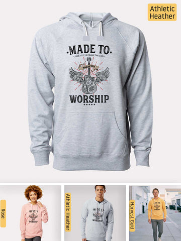 Made to Worship - Psalm 148:3 - Lightweight, Unisex, Slim-Fit, Terry Loopback Hoodie